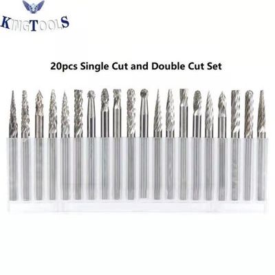 qualità  20PC Double Cut Carbide Burr Set 0.118" (3mm) Shank, Rotary Tool Bits Cutting Burrs fabbrica