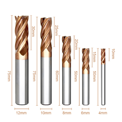 Buon prezzo HRC55 portata lunga dorata Endmill 4 al mulino di estremità del carburo in linea