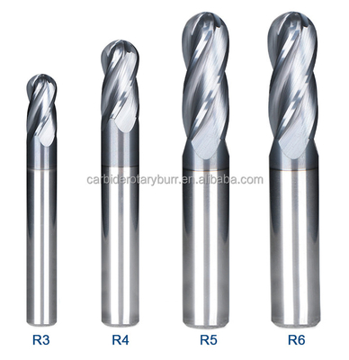 Buon prezzo Pezzi di macinazione del carburo di tungsteno di falegnameria dell'incisione del mulino di estremità della palla dell'OEM 6mm in linea