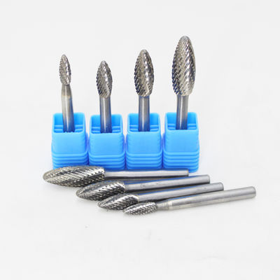 Un buon prezzo. 3mm and 6mm Extended Length Flame Shape Carbide Burr Die Grinder Bit for Metal Grinding in linea