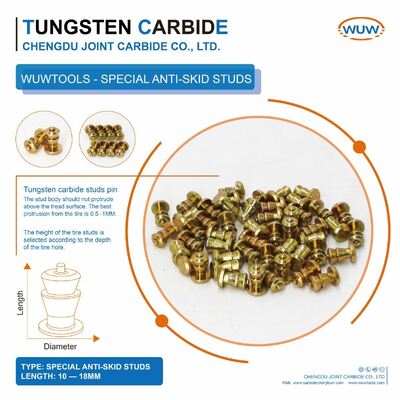 Un buon prezzo. Pallone per pneumatici a neve a carburo di tungsteno personalizzato con lunghezza complessiva di 5,7-15 mm e diametro di 6,5-12 mm per biciclette scooter ATV-UTV carrello elevatore auto camion fuoristrada veicolo in linea