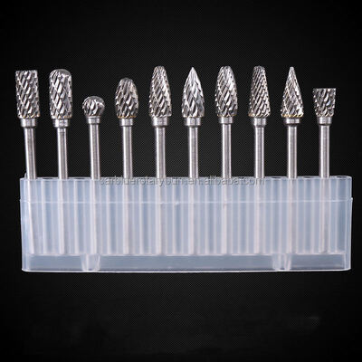 Un buon prezzo. Set di 10 frese in metallo duro al tungsteno a doppia affilatura con gambo da 1/8